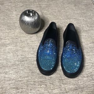 AUTHENTIC GUCCI BLUE BLACK SNEAKERS WOMENS SIZE 9